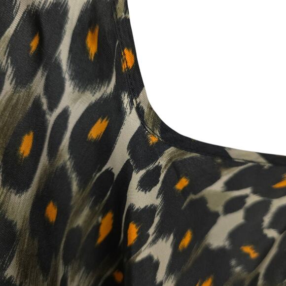 R13 Midi Slip Dress With Back Tie Grey Orange Leopard - Picture 16 of 16